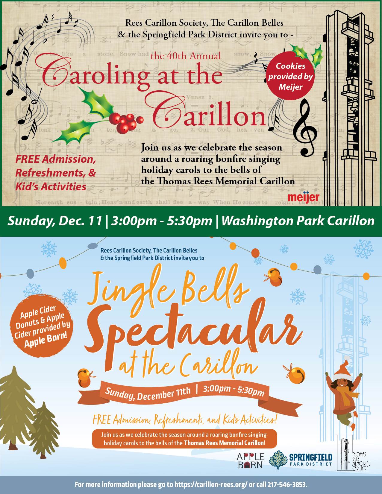 Jingle Bells Spectacular and the 40th Annual Caroling at the Carillon
