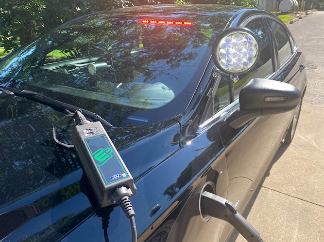 Close up of Park Police's New Electric Car.