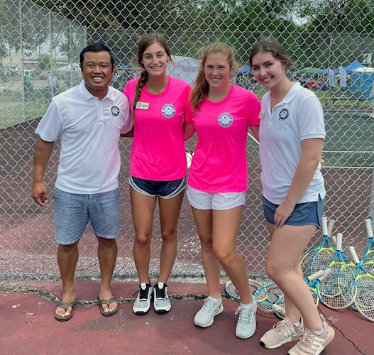 tennis manager sonthana thongsithavong and staff at the comer cox park teen empowerment zone event