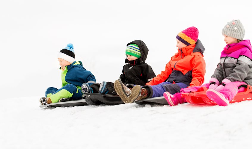 Kids Sledding